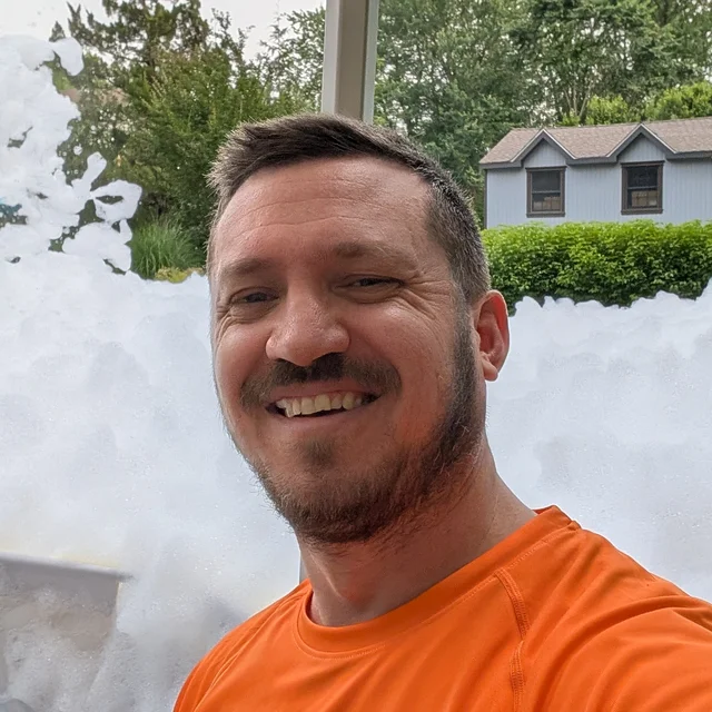 Chris, Rally co-founder, at a foam party